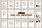 Airbnb & Host Printable Signs - 21 Pages
